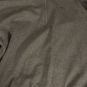 ALO Yoga Men’s Heather Gray Half-Zip Sweater